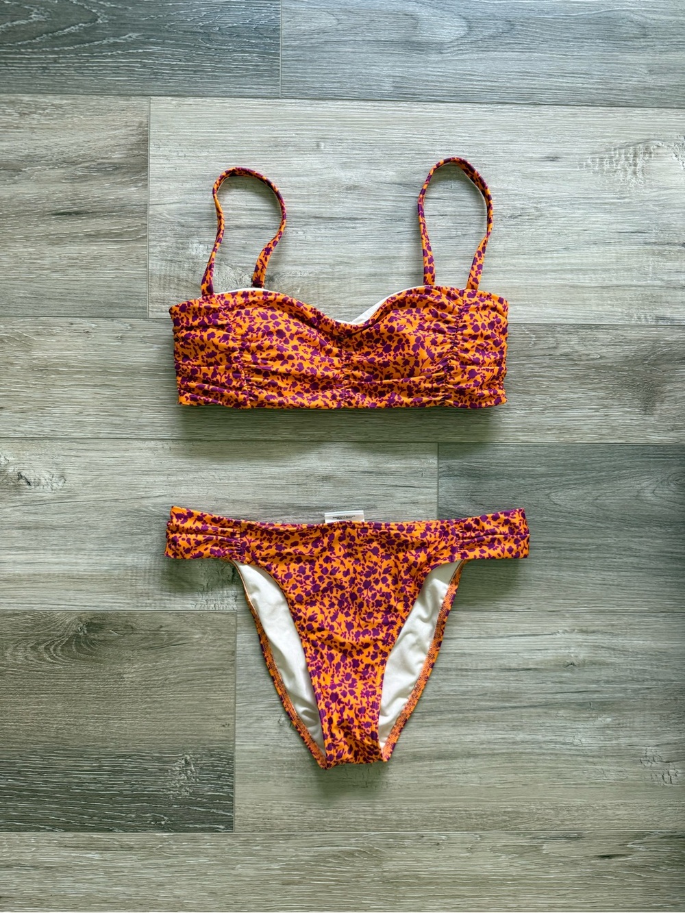 Peony Orange & Purple Floral Bikini Set